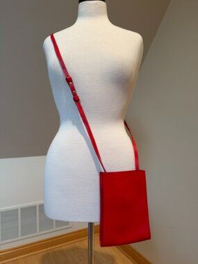 VINCE red leather cross body purse
